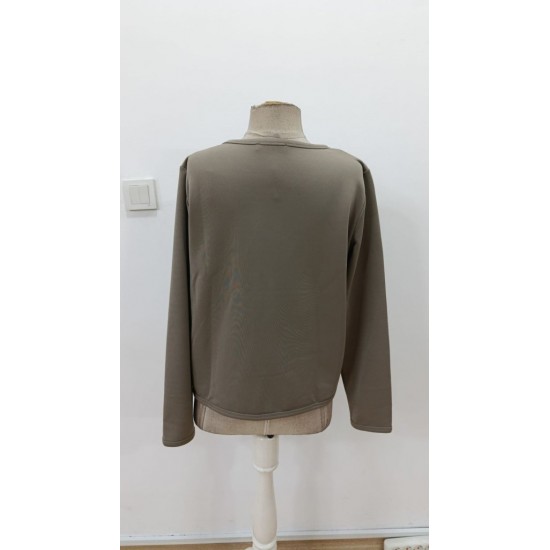 Kadın Uzun Kollu önü Açık Dalgıç Kısa Vizon Ceket, 30847