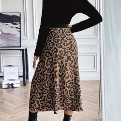 Kadın Uzun Kollu Bisiklet Yaka Ithal Krep Bluz Alt Desenli Modal Midi Elbise, 30845