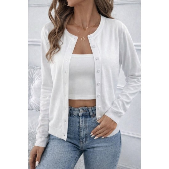 Kadın Uzun Kollu önden Düğmeli Triko Ceket , 30844