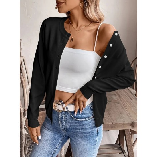 Kadın Uzun Kollu önden Düğmeli Triko Ceket , 30843 Kadın Uzun Kollu önden Düğmeli Triko Ceket , 30843