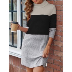 Kadın Uzun Kollu Balıkçı Yaka çizgili çok Renkli Mini şardonlu Kaşkorsel Elbise , 30834 Kadın Uzun Kollu Balıkçı Yaka çizgili çok Renkli Mini şardonlu Kaşkorsel Elbise , 30834