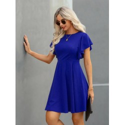 Kadın Kısa Kollu Bisiklet Yaka Mini Kiloş Janjan Krep Elbise , 30882 Kadın Kısa Kollu Bisiklet Yaka Mini Kiloş Janjan Krep Elbise , 30882