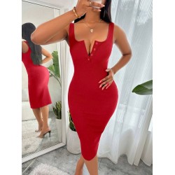 Kadın Askılı Yuvarlak V Yakalı Kaşkorse Midi Elbise , 30896 Kadın Askılı Yuvarlak V Yakalı Kaşkorse Midi Elbise , 30896