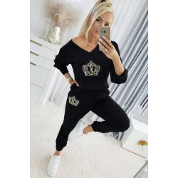 Kadın Uzun Kollu V Yakalı Desenli Viskon Iki Iplik Bluz Ve Pantolon Ikili Takım , 30888