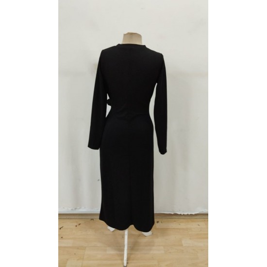 Kadın Uzun Kollu Bisiklet Yaka Yandan Bağlamalı Uzun Modal Elbise , 30921 Kadın Uzun Kollu Bisiklet Yaka Yandan Bağlamalı Uzun Modal Elbise , 30921