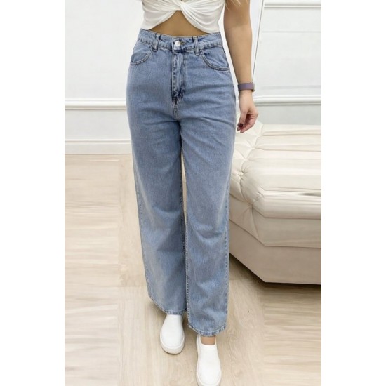 Kadın Yüksek Bel Cepli Paçaya Doğru Geniş Kot Pantolon , 30918 Kadın Yüksek Bel Cepli Paçaya Doğru Geniş Kot Pantolon , 30918