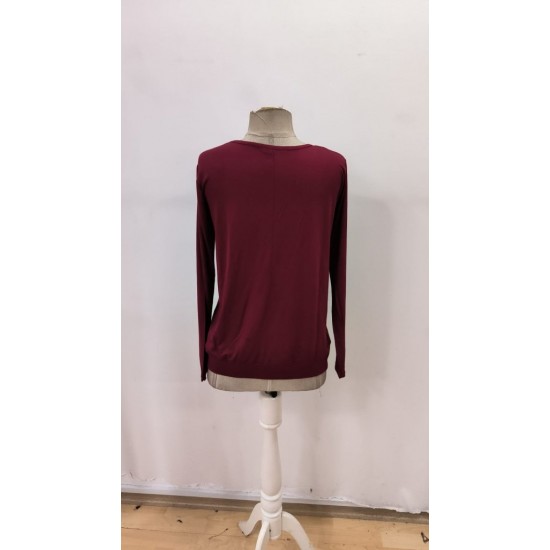 Kadın Uzun Kollu Yuvarlak Yakalı Viskon Bluz , 30915