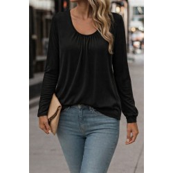 Kadın Uzun Kollu Yuvarlak Yakalı Viskon Bluz , 30914