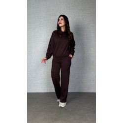 Kadın Uzun Kollu Bisiklet Yaka Viskon Iki Iplik Bluz Ve Pantolon Ikili Takım, 30913