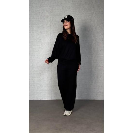 Kadın Uzun Kollu Bisiklet Yaka Viskon Iki Iplik Bluz Ve Pantolon Ikili Takım , 30912