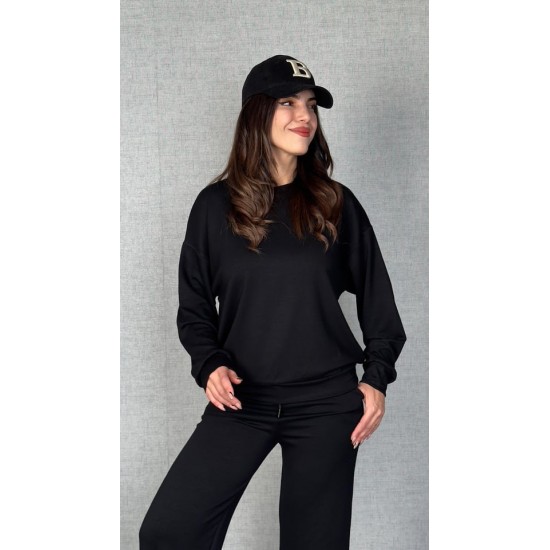 Kadın Uzun Kollu Bisiklet Yaka Viskon Iki Iplik Bluz Ve Pantolon Ikili Takım , 30912