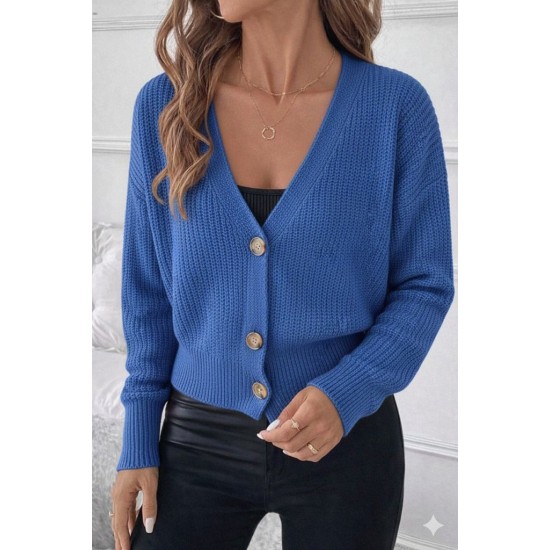 Düğme Detay Triko Bluz, 30907