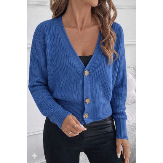 Düğme Detay Triko Bluz, 30907