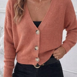 Kadın Uzun Kollu Düğme Detay Triko Bluz, 30906