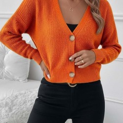 Kadın Uzun Kollu Düğme Detay Triko Bluz, 30906