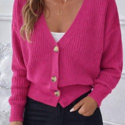 Kadın Uzun Kollu Düğme Detay Triko Bluz, 30904