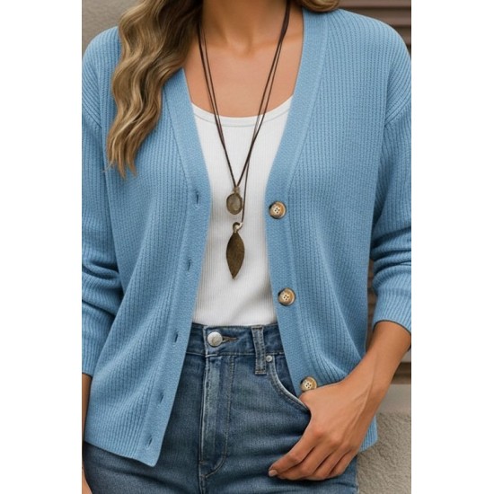 Düğme Detay Triko Bluz, 30903