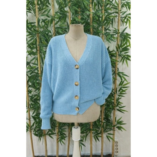 Düğme Detay Triko Bluz, 30903