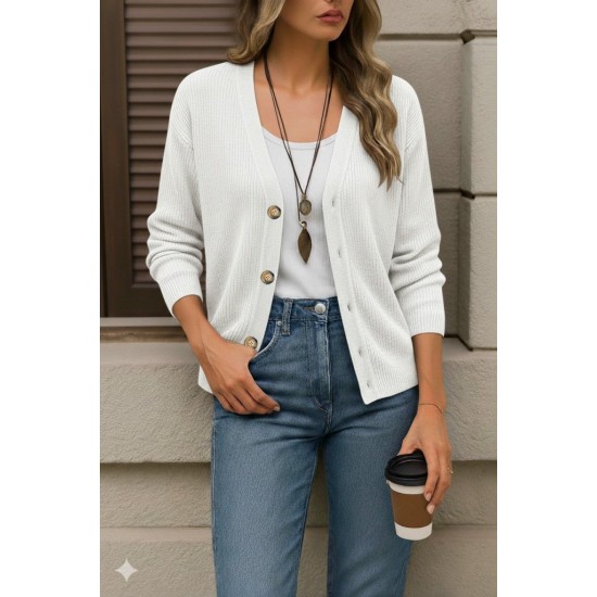 Düğme Detay Triko Bluz, 30902