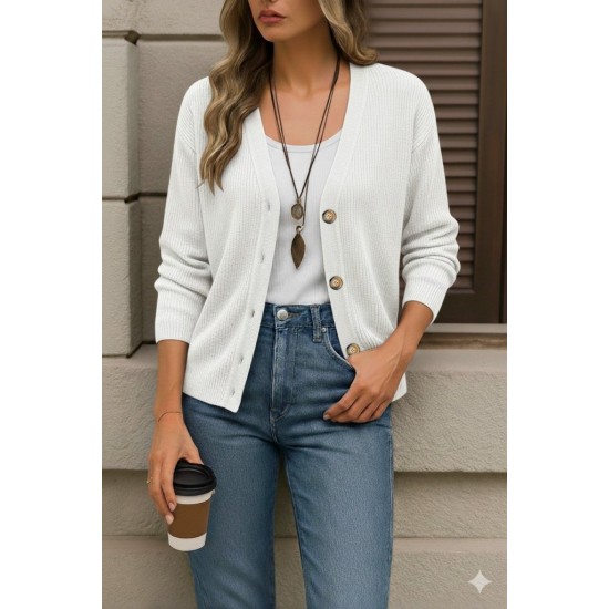 Düğme Detay Triko Bluz, 30902