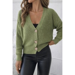 Kadın Uzun Kollu Düğme Detay Triko Bluz, 30901