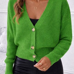 Kadın Uzun Kollu Düğme Detay Triko Hırka, 30900