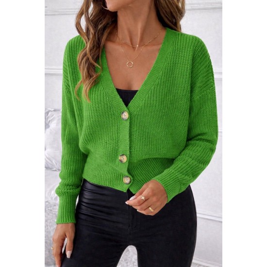 Kadın Uzun Kollu Düğme Detay Triko Hırka, 30900