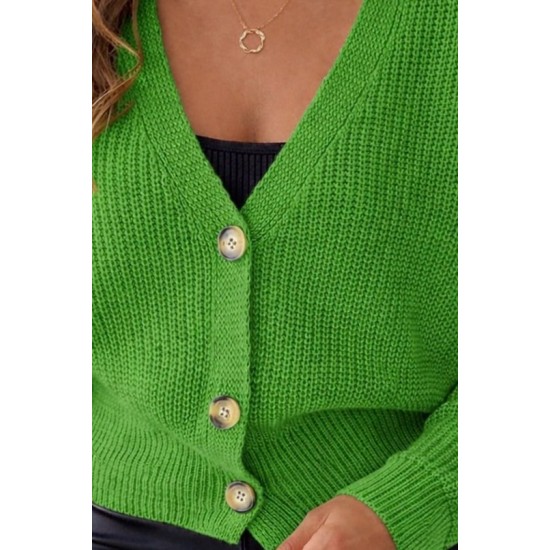 Kadın Uzun Kollu Düğme Detay Triko Hırka, 30900