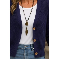 Kadın Uzun Kollu Düğme Detay Triko Bluz, 30899 Kadın Uzun Kollu Düğme Detay Triko Bluz, 30899