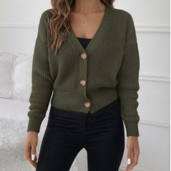 Kadın Uzun Kollu Düğme Detay Triko Hırka, 30897 Kadın Uzun Kollu Düğme Detay Triko Hırka, 30897