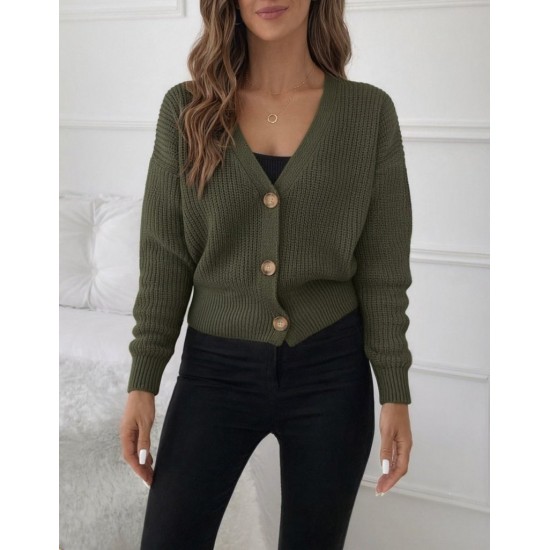 Kadın Uzun Kollu Düğme Detay Triko Hırka, 30897 Kadın Uzun Kollu Düğme Detay Triko Hırka, 30897