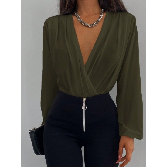 Kadın Uzun Kollu Kruvaze Yaka Sandy Bluz, 30949 Kadın Uzun Kollu Kruvaze Yaka Sandy Bluz, 30949
