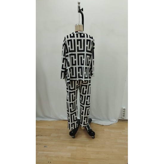 Kadın Uzun Kollu önü Açık Desenli Iki Iplik Ceket Ve Pantolon Ikili Takım , 30939