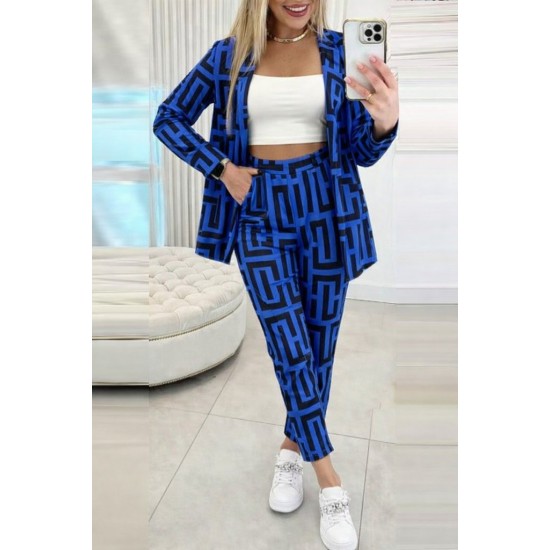 Kadın Uzun Kollu önü Açık Desenli Iki Iplik Ceket Ve Pantolon Ikili Takım , 30937