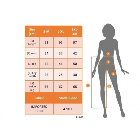 Kadın Yüksek Bel Ithal Krep Pantolon , 30936