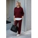 Kadın Uzun Kollu Kapşonlu Bağcıklı Viskon Iki Iplik Bluz Ve Pantolon Ikili Takım, 30931