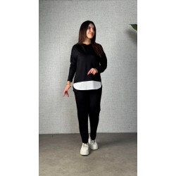 Kadın Uzun Kollu Kapşonlu Bağcıklı Viskon Iki Iplik Bluz Ve Pantolon Ikili Takım , 30930 Kadın Uzun Kollu Kapşonlu Bağcıklı Viskon Iki Iplik Bluz Ve Pantolon Ikili Takım , 30930