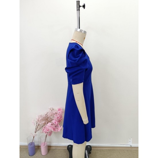 Kadın Kısa Kollu V Yakalı Kiloş Mini Ithal Krep Elbise , 30977