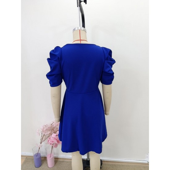 Kadın Kısa Kollu V Yakalı Kiloş Mini Ithal Krep Elbise , 30977