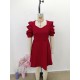 Kadın Kısa Kollu V Yakalı Kiloş Mini Ithal Krep Elbise , 30976