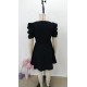 Kadın Kısa Kollu V Yakalı Kiloş Mini Ithal Krep Elbise , 30975