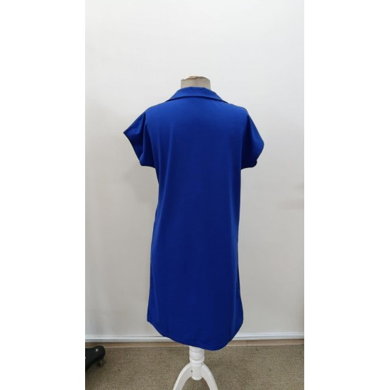 Kadın Kısa Kollu Yakalı Viskon Iki Iplik Elbise , 30986