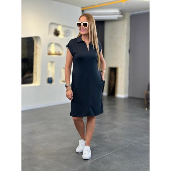 Kadın Kısa Kollu Yakalı Viskon Iki Iplik Elbise , 30984 Kadın Kısa Kollu Yakalı Viskon Iki Iplik Elbise , 30984