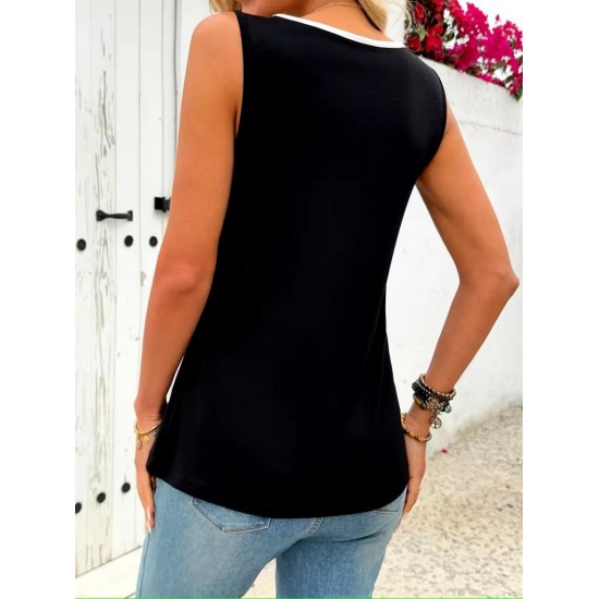 Kadın Askılı önden Düğmeli Asimetrik Detaylı çift Renkli Viskon Bluz , 31006