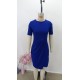 Kadın Kısa Kollu Bisiklet Yaka önden Büzgülü Mini Ithal Krep Elbise, 31004