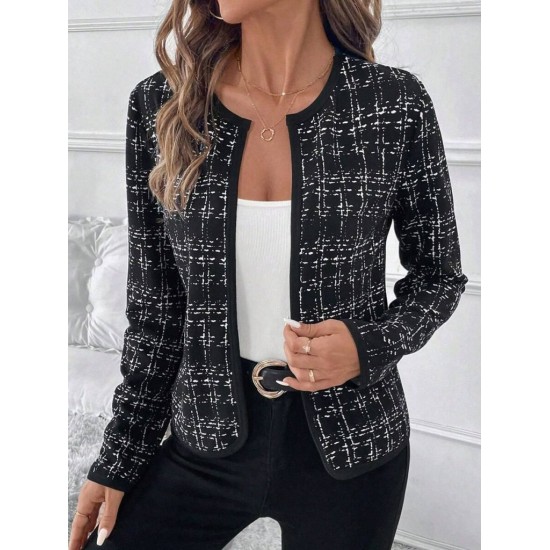 Kadın Uzun Kollu önü Açık şanel Kısa Ceket, 30258