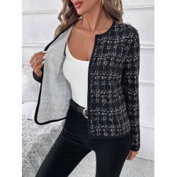 Kadın Uzun Kollu önü Açık şanel Kısa Ceket, 30258