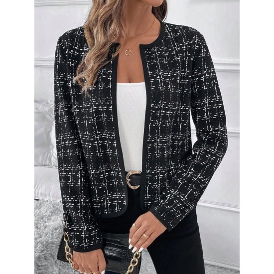 Kadın Uzun Kollu önü Açık şanel Kısa Ceket, 30258