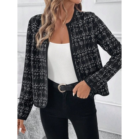 Kadın Uzun Kollu önü Açık şanel Kısa Ceket, 30258