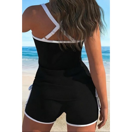 Kadın Askılı Yuvarlak Yaka Arkadan çapraz Detaylı Dalgıç Bluz Ve Kısa Short Ikili Takım , 31031